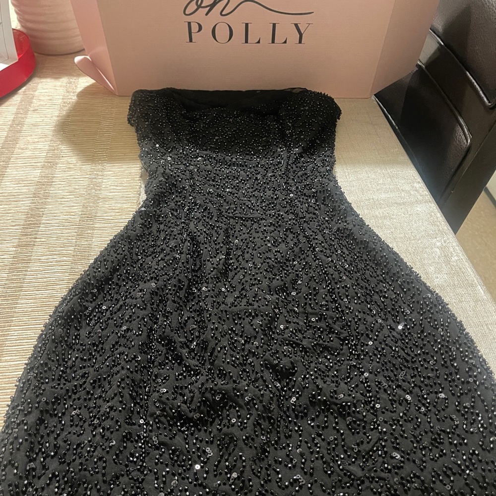 Oh Polly Black Sequin Mini Dress